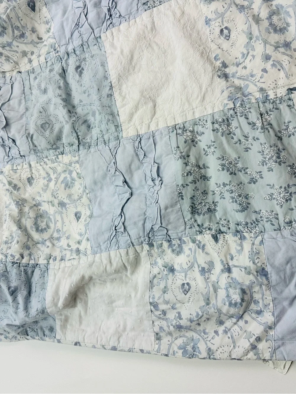 Simply Shabby Chic Queen Quilt Comforter Cottagecore Floral Light Blue